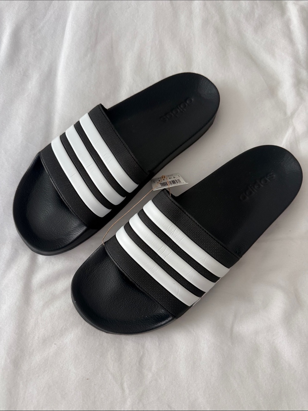 adidas Adilette Shower Slide Sandals - blank with white stripes